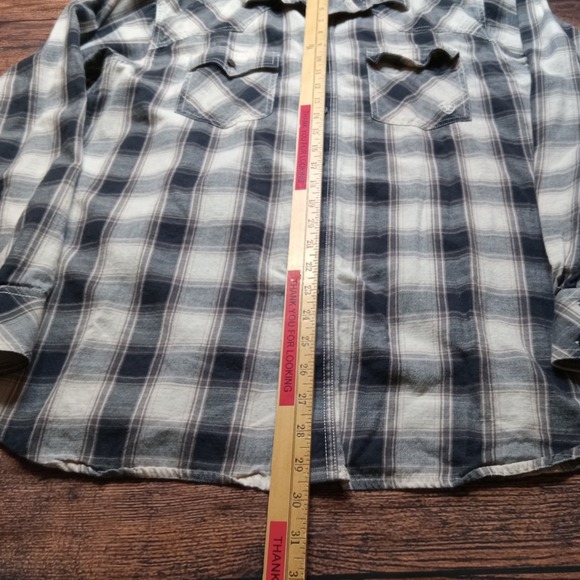 Ariat Retro Fit Long Sleeve Button Up Shirt Men's XL Blue Plaid - Picture 7 of 7